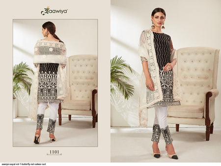 Black Butterfly Net Indian women's salwar kameez with dupatta ready to wear