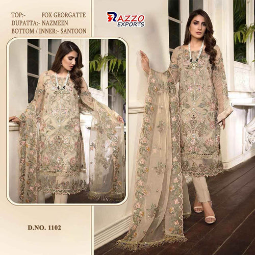 Multi Color Fox Georgette Indian women's salwar kameez with dupatta ready to wear