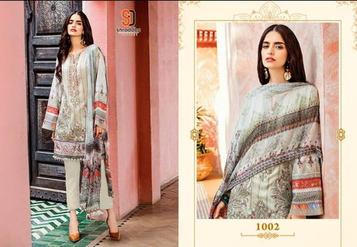 Multi Color Lawn Cotton Indian women's salwar kameez with dupatta ready to wear