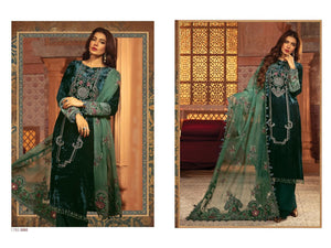 Green Velvet Indian women's salwar kameez with dupatta ready to wear