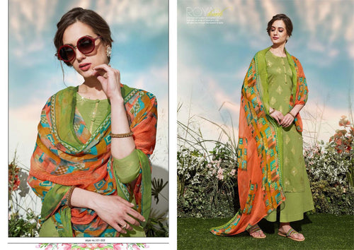 Green Pure Jam Foil Print Indian women's salwar kameez with dupatta ready to wear