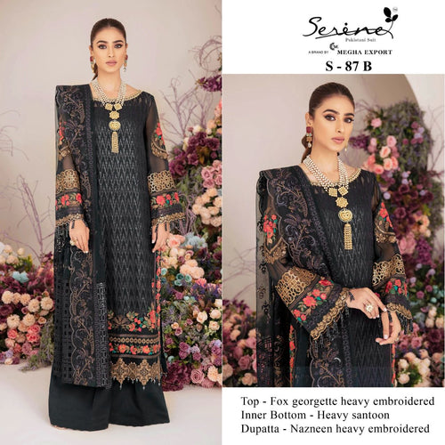 Black Fox Georgette Indian women's salwar kameez with dupatta ready to wear