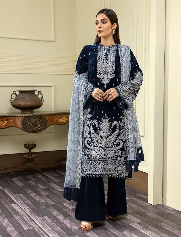 Black Velvet Indian women's salwar kameez with dupatta ready to wear
