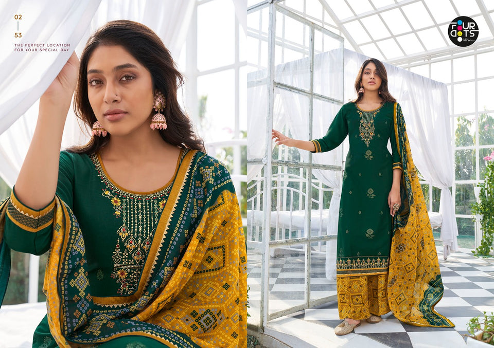 Green Heavy Parampara Silk Indian women's salwar kameez with dupatta ready to wear