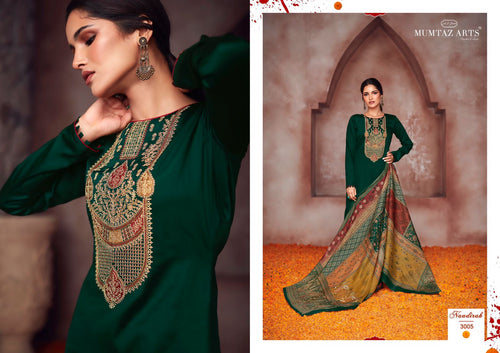 Green Pure Jam satin Indian women's salwar kameez with dupatta ready to wear
