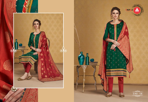 Green Jam Silk Indian women's salwar kameez with dupatta ready to wear