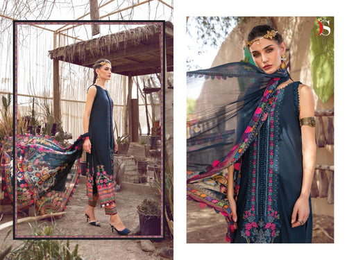 Black Cotton Indian women's salwar kameez with dupatta ready to wear