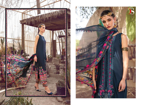 Black Cotton Indian women's salwar kameez with dupatta ready to wear