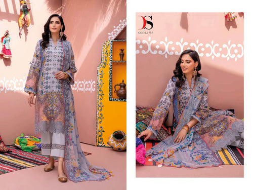 Multi Color Pure Cotton Indian women's salwar kameez with dupatta ready to wear