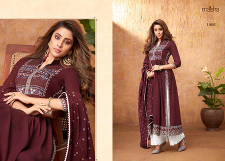 Multi Color Rayon Indian women's salwar kameez with dupatta ready to wear