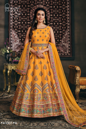 Gold Fancy Indian women's salwar kameez with dupatta ready to wear