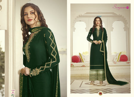 Green Muslin Indian women's salwar kameez with dupatta ready to wear