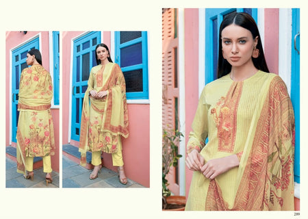 Multi Color Cotton Indian women's salwar kameez with dupatta ready to wear