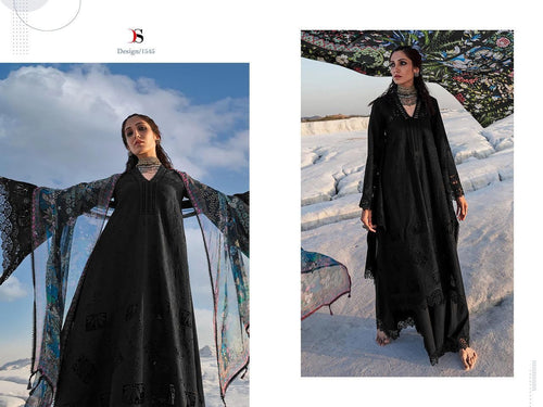 Black Pure Cotton Indian women's salwar kameez with dupatta ready to wear