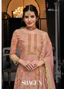Pink Chinon & gorget Indian women's salwar kameez with dupatta ready to wear