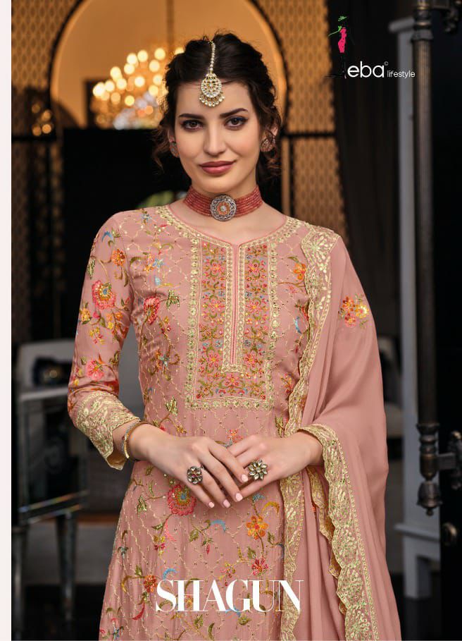 Pink Chinon & gorget Indian women's salwar kameez with dupatta ready to wear
