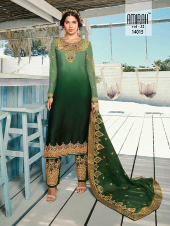 Multi Color Satin Georgette Indian women's salwar kameez with dupatta ready to wear