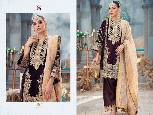 Multi Color Velvet Indian women's salwar kameez with dupatta ready to wear