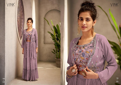 Multi Color Pure Chinon Indian women's salwar kameez with dupatta ready to wear