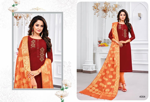Multi Color Modal Silk Indian women's salwar kameez with dupatta ready to wear