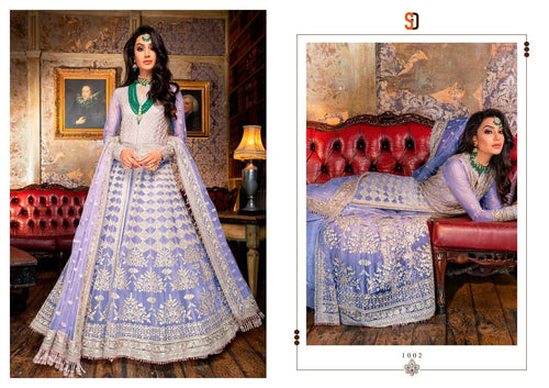 Multi Color Heavy Butterfly Net Indian women's salwar kameez with dupatta ready to wear
