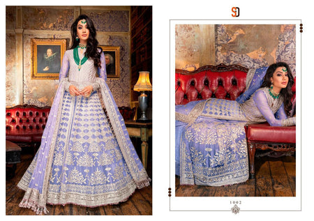 Multi Color Heavy Butterfly Net Indian women's salwar kameez with dupatta ready to wear