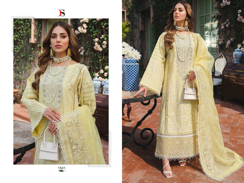 Yellow Pure Cotton Indian women's salwar kameez with dupatta ready to wear