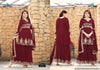 Brown Blooming Georgette Indian women's salwar kameez with dupatta ready to wear