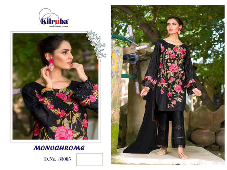 Black Pure Cotton Cambric Indian women's salwar kameez with dupatta ready to wear
