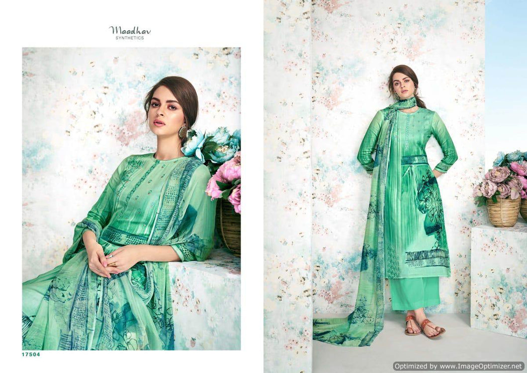 Green Pure Jam Cotton Indian women's salwar kameez with dupatta ready to wear