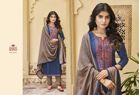 Blue Heavy Parampara Silk Indian women's salwar kameez with dupatta ready to wear