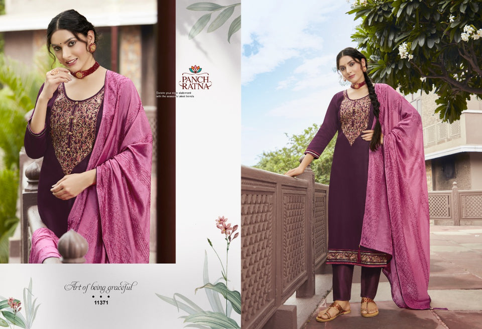 Purple Jam Silk Indian women's salwar kameez with dupatta ready to wear