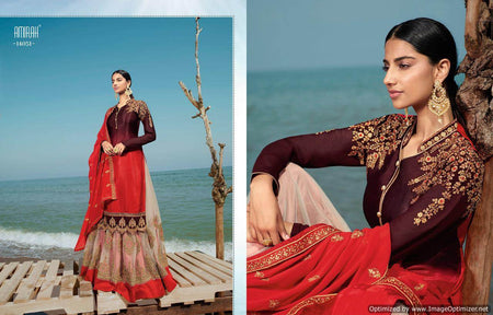 Multi Color Satin Georgette Indian women's salwar kameez with dupatta ready to wear