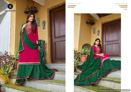 Multi Color jam silk Indian women's salwar kameez with dupatta ready to wear