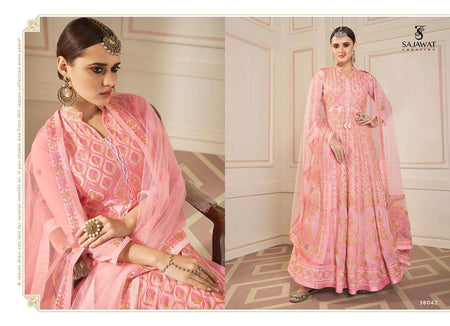 Pink Fox Georgette Indian women's salwar kameez with dupatta ready to wear