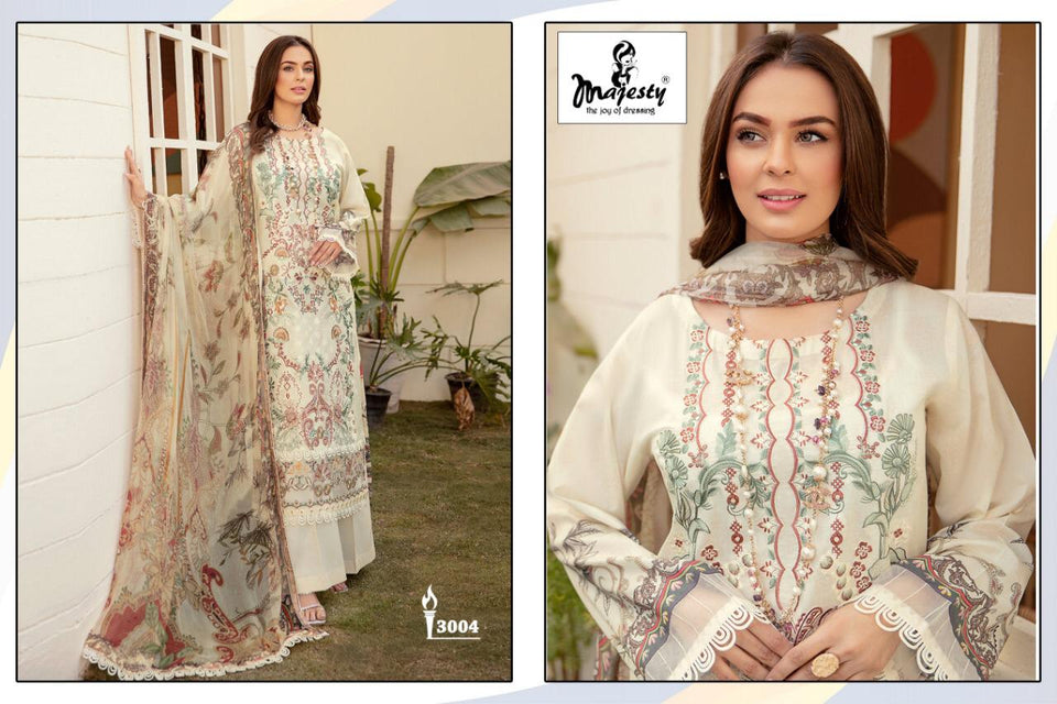 White Pure Cotton Indian women's salwar kameez with dupatta ready to wear