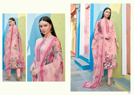 Multi Color Cotton Indian women's salwar kameez with dupatta ready to wear