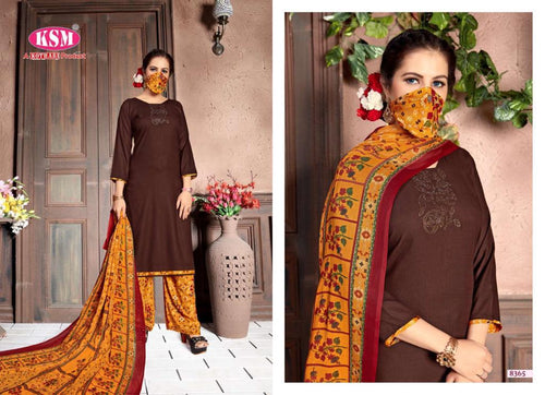 Brown Pure Rayon Slub Indian women's salwar kameez with dupatta ready to wear