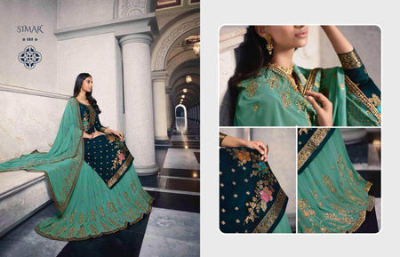 Blue Pure Dola Jecquard Indian women's salwar kameez with dupatta ready to wear