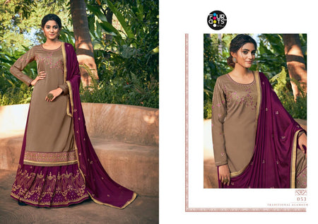 Multi Color Modal Satin Indian women's salwar kameez with dupatta ready to wear