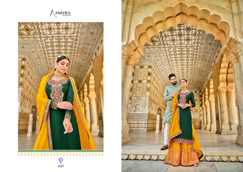 Green Pure Heavy Viscos Indian women's salwar kameez with dupatta ready to wear