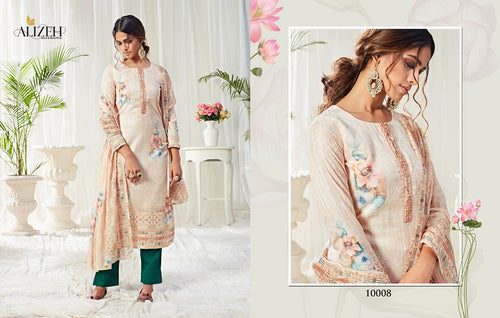 White Multi Color Cotton Indian women's salwar kameez with dupatta ready to wear