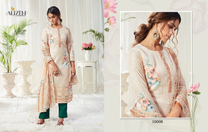 White Multi Color Cotton Indian women's salwar kameez with dupatta ready to wear