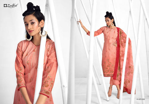 Multi Color Pure Cotton Indian women's salwar kameez with dupatta ready to wear