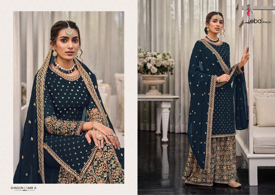 Black Georgette Indian women's salwar kameez with dupatta ready to wear