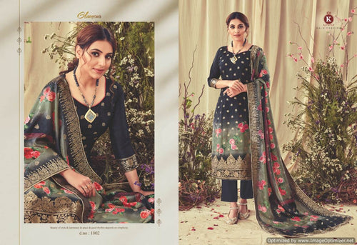 Multi Color Banarasi Jacquard Indian women's salwar kameez with dupatta ready to wear