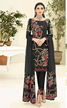 Black Fox georgette Indian women's salwar kameez with dupatta ready to wear