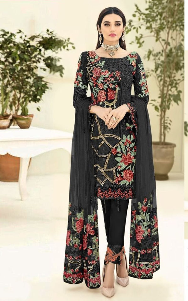 Black Fox georgette Indian women's salwar kameez with dupatta ready to wear
