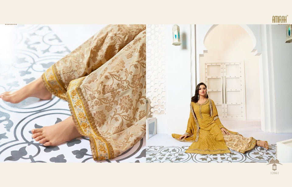 Gold Heavy Faux Georgette Indian women's salwar kameez with dupatta ready to wear