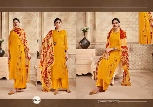 Gold Viscose Upada Indian women's salwar kameez with dupatta ready to wear